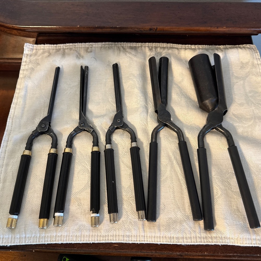 5 Pc. Heat Metal Curling Irons - 5 Sizes - Multi Brand Vintage